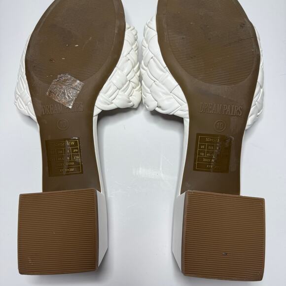 Dream Pairs Womens‎ White Braided Slip On Sandals Size 10 - Picture 5 of 10